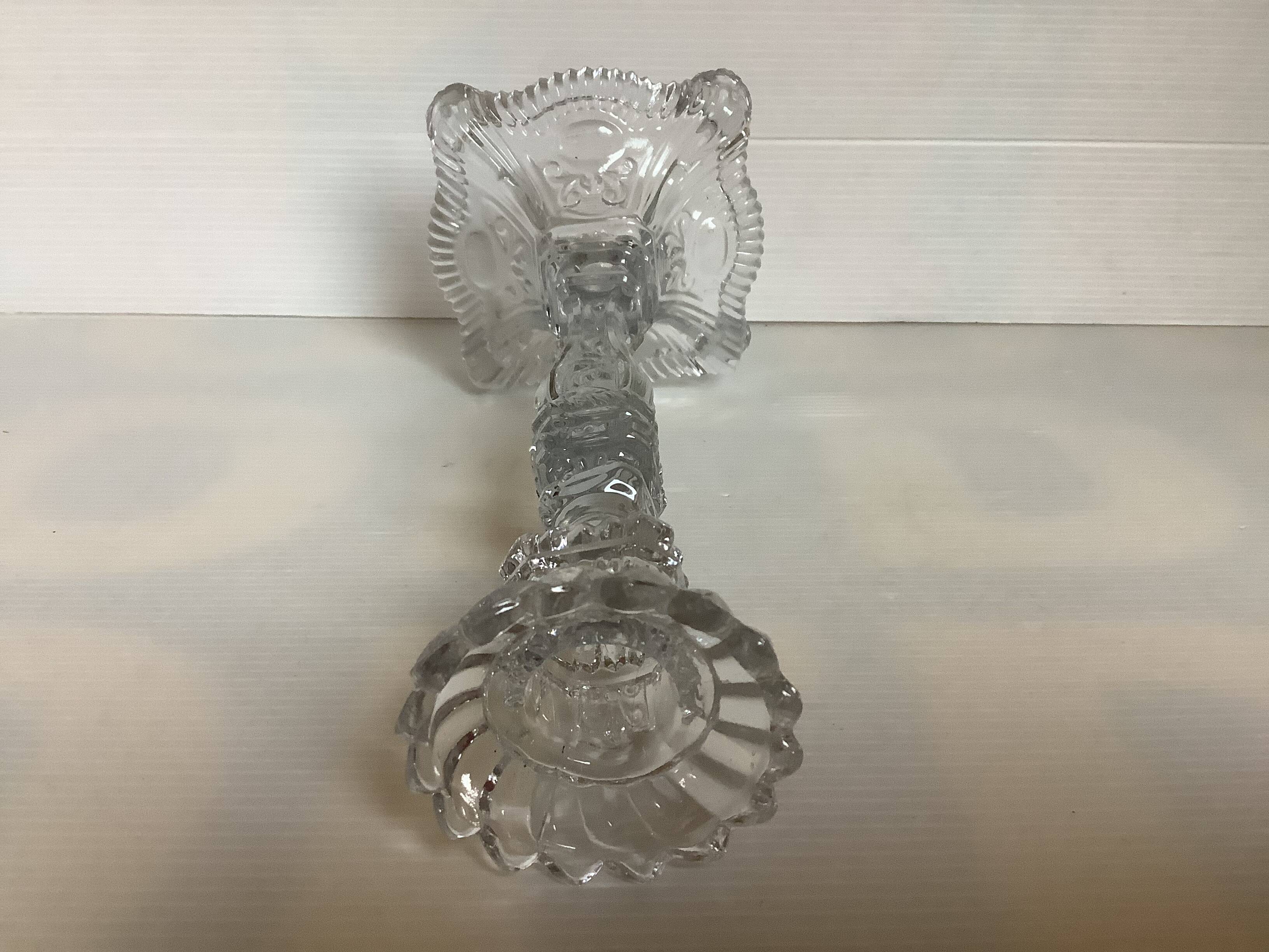 Vallerysthal candle holder in art deco molded glass