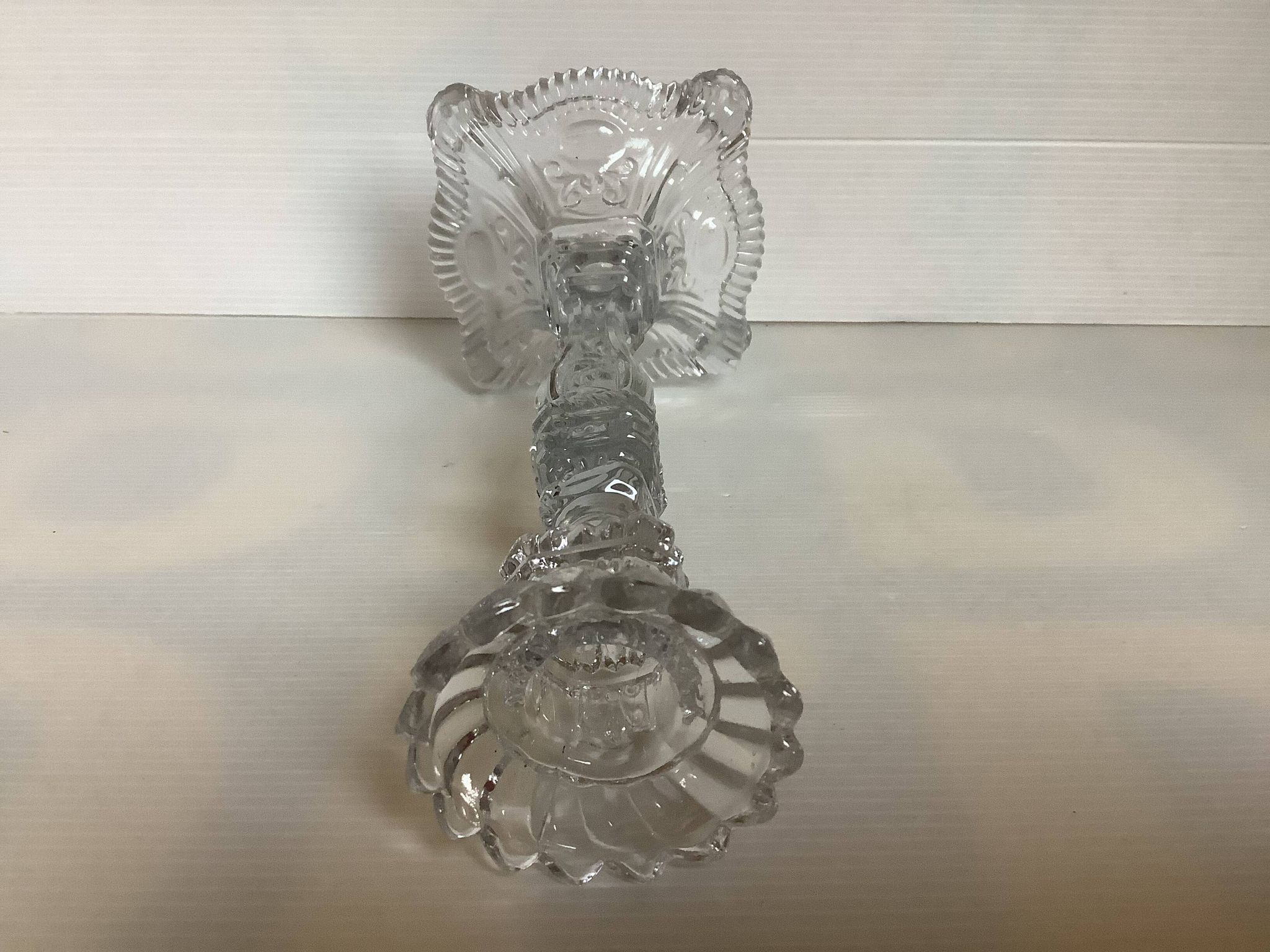 Bougeoir vallerysthal en verre moulé art déco
