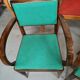 Lot 5 armchairs bridge skai and wood - red green