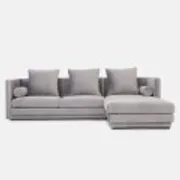 Canapé d'angle Malmo en velours argenté, design scandinave