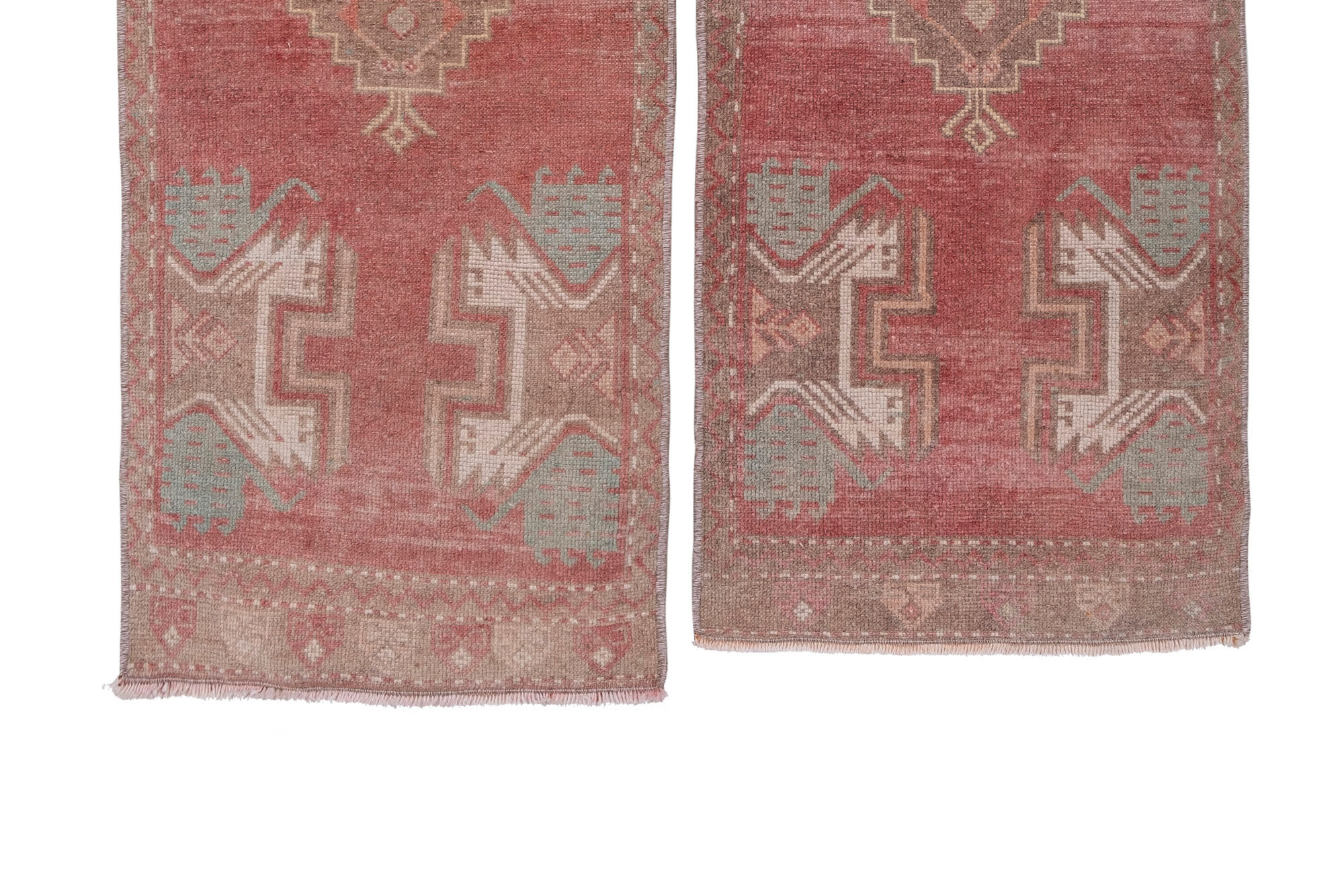 Set of 2 turkish carpets, 1970s, 47 x 126 - 47 x 128 cm