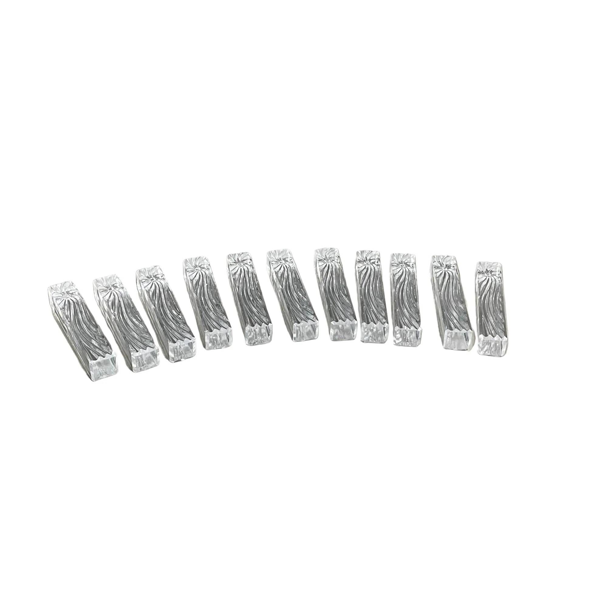 11 moulded glass knife rests - Ref 1167
