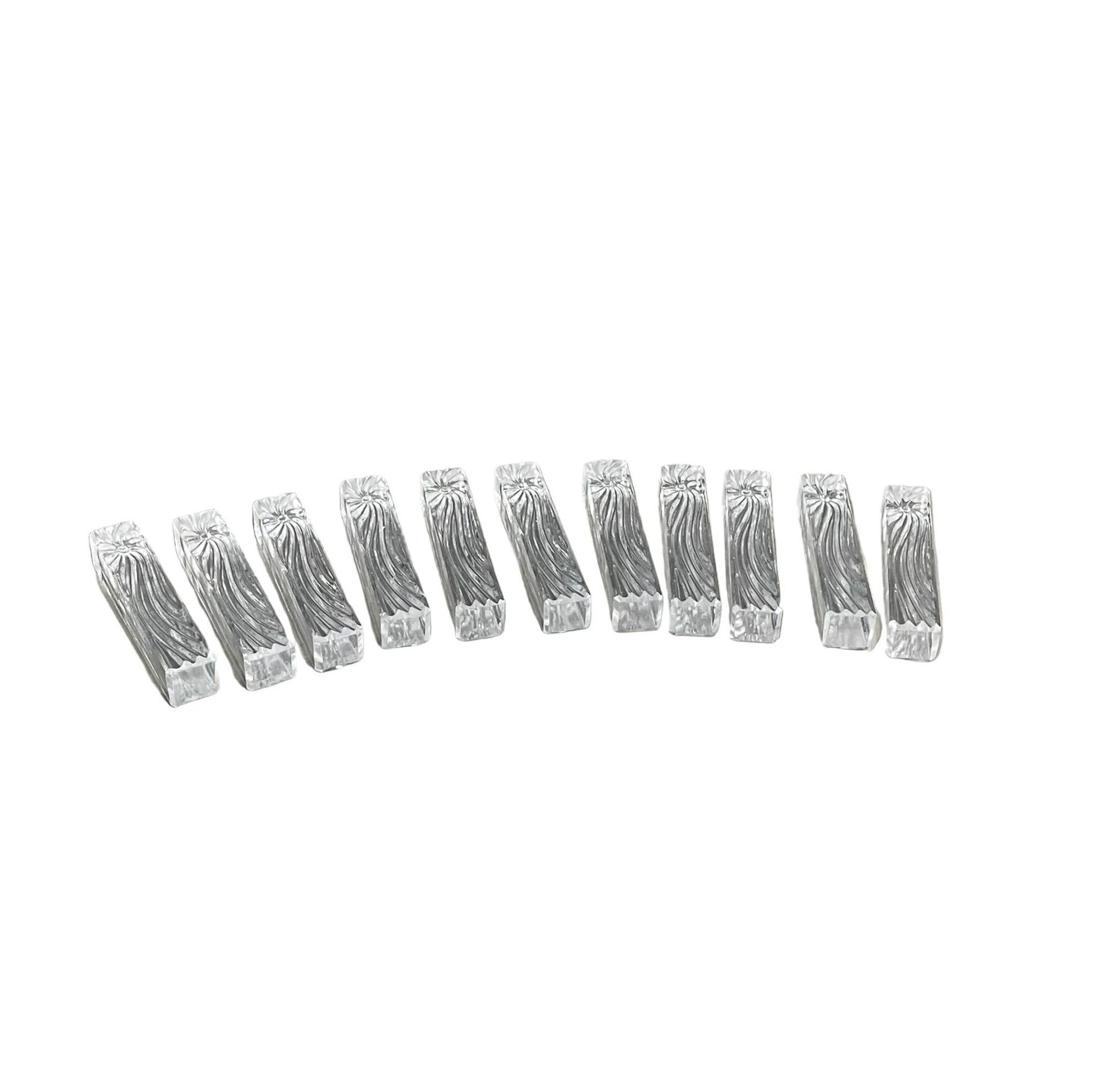 11 moulded glass knife rests - Ref 1167