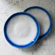 Pair of gradient blue plates