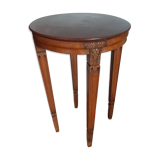 Pedestal table or cherry side table, grill marble top