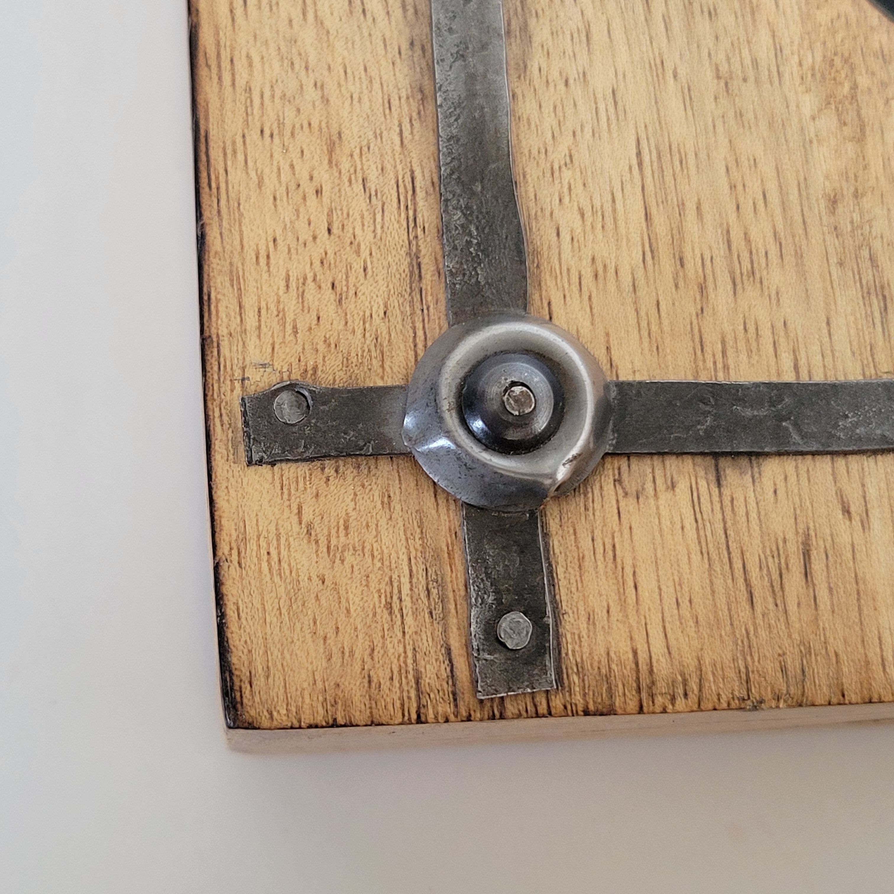 Ashtray empty pocket brutalist industrial metal and wood