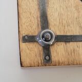 Ashtray empty pocket brutalist industrial metal and wood