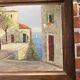 Oil on wood framed by a landscape
