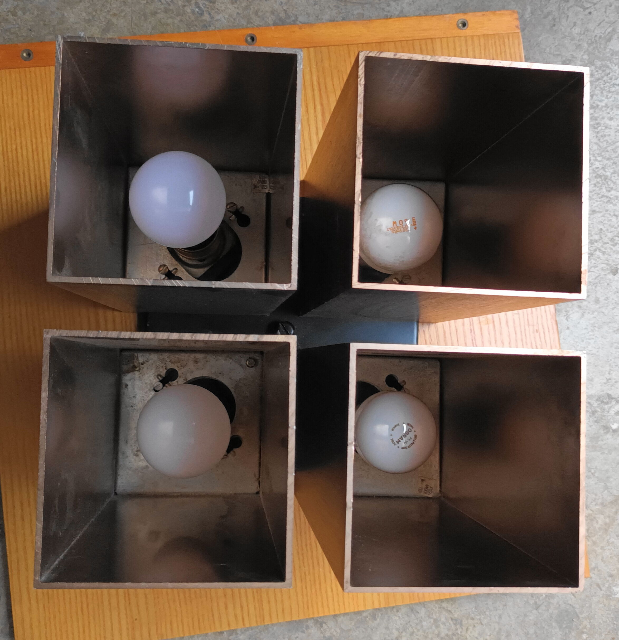 Raak ceiling lamp 4 burners, 70s