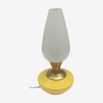 Lampe pied céramique jaune, 1960