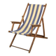 Chaise longue italienne pliable vintage en bois et tissu, années 80