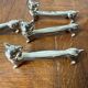 Set of 6 silver-plated cat knife rests