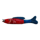 Poisson Bozo rouge et bleu en bois  (Mali)