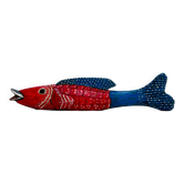 Red and blue wooden clown fish (Mali)