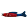 Poisson Bozo rouge et bleu en bois  (Mali)