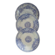 3 antique flat plates in ironstone