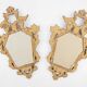 Paire de miroirs vénitiens en bois doré de style rococo, vers 1850, Italie