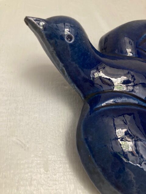 Midnight blue ceramic swallow