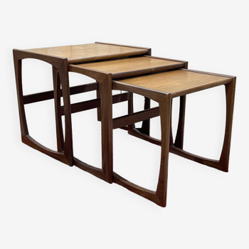 Set of 3 teak nesting tables from the GPlan brand from the 1970s