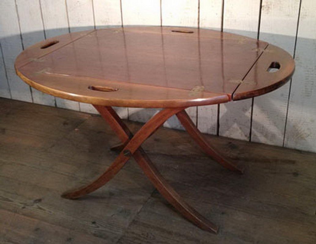 Mahogany folding boat table