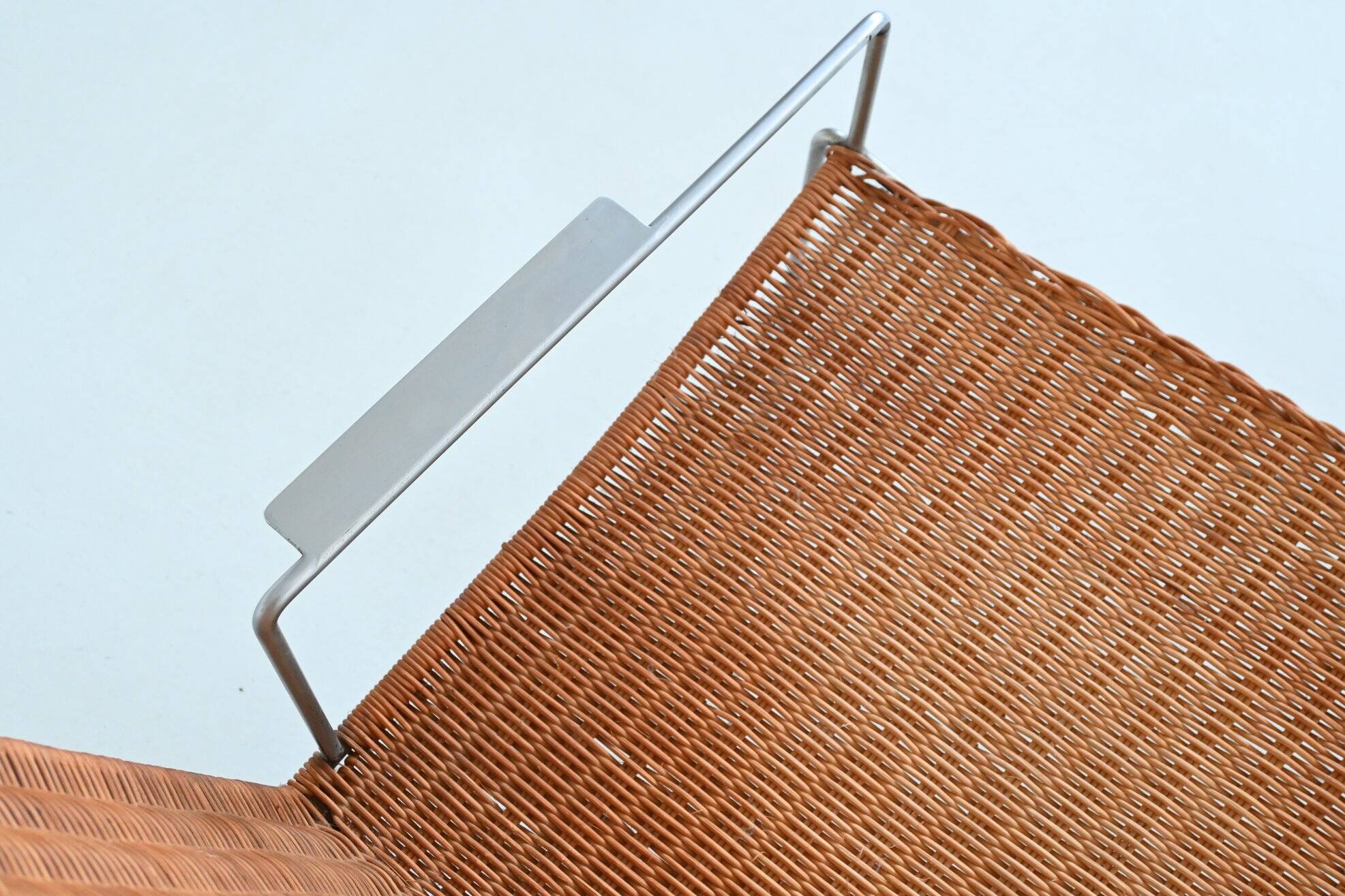 Pair of lounge chairs steel and rattan Gelderland The Netherlands 1964