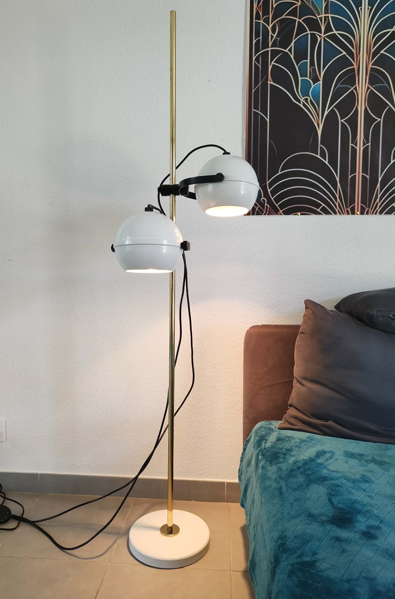 1970s vintage floor lamp eyes ball