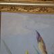 French School circa 1900 “Irises and dragonflies” Painted silk.