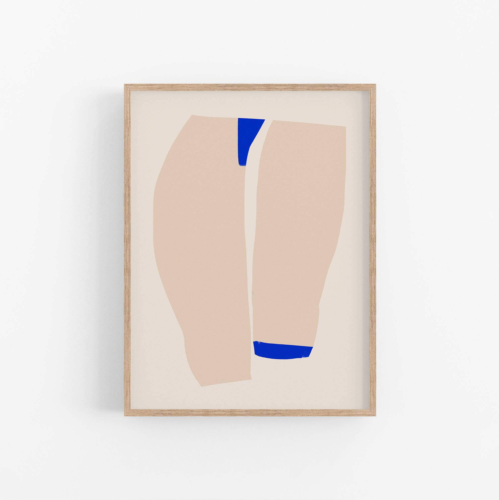 Composition abstraite beige et bleue impression giclée