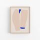 Composition abstraite beige et bleue impression giclée