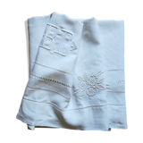 Old linen embroidered sheet