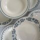 Lot 6 blue ironstone deep plates French earthenware ironstone