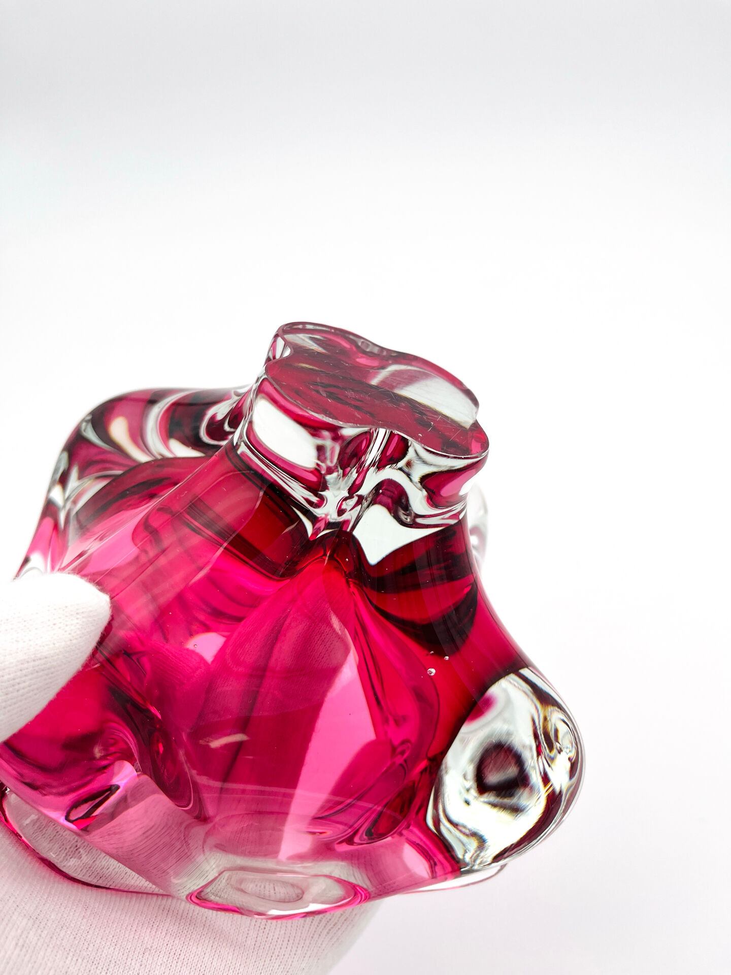 Bowl - Josef Hospodka - Sommerso Bohemian Crystal Pink