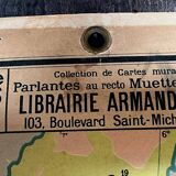 Old cardboard school map of France