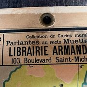 Ancienne carte de France scolaire en carton