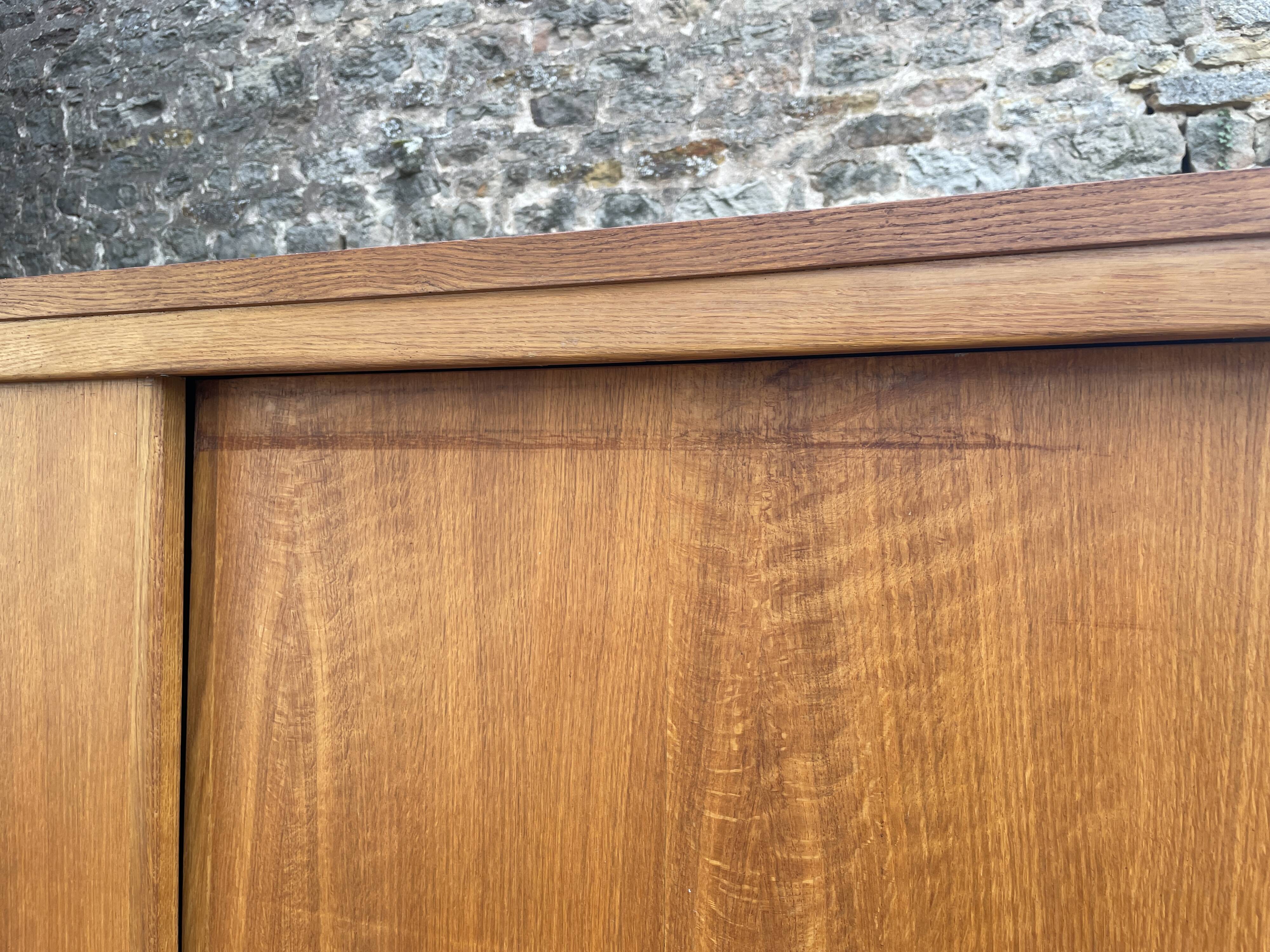 Wardrobe with 3 sliding doors in solid wood 1960