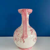Italian pink and white pitcher vase