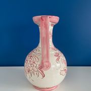 Vase pichet rose et blanc italy