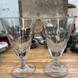 Set - 2 Large thick glass absinthe glasses