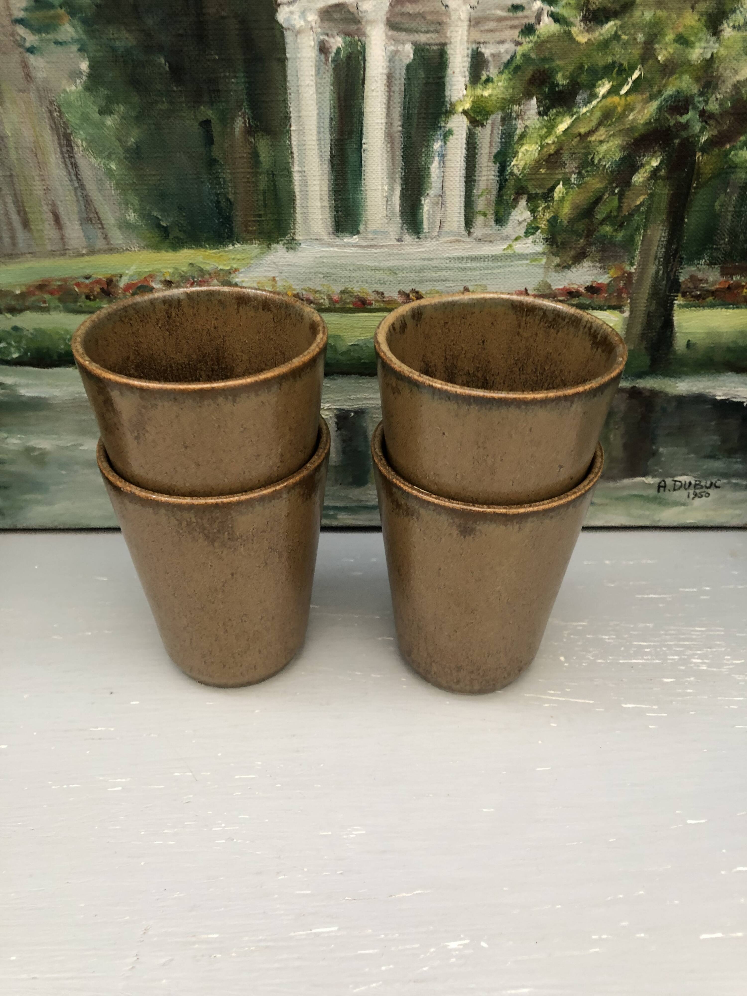 4 Mazagrans in stoneware made in France