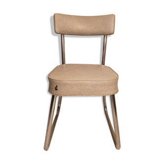 Ronéo chair vintage workshop 1960 imitation grey leather