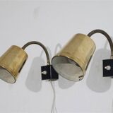 Paire d'appliques scandinave en laiton 1970