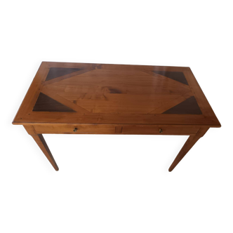 Bureau style Louis XVI en bois exotique