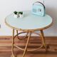 Vintage round rattan table, desk, tripod legs