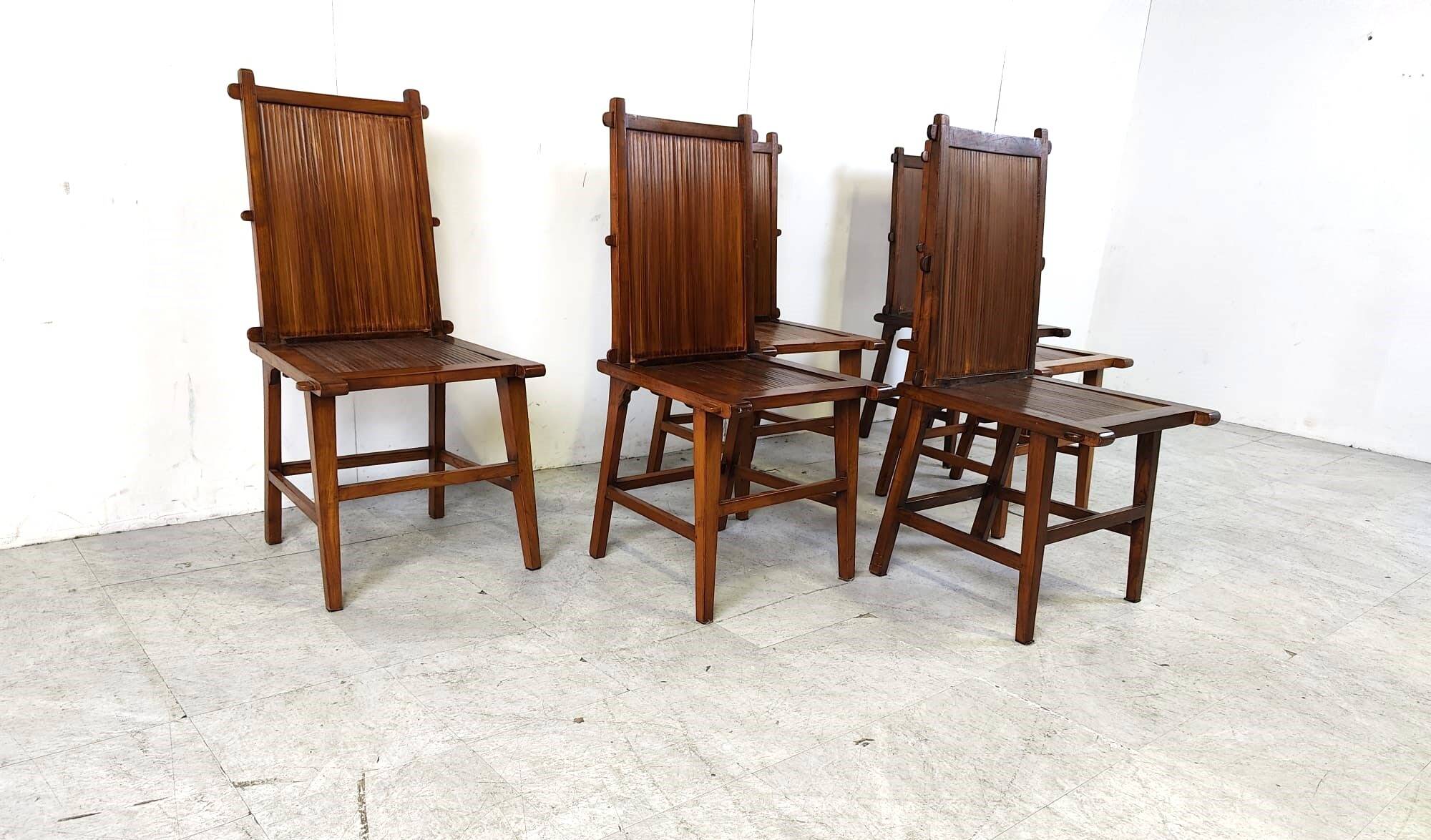 Mid century bamboo dining chairs, 1960s