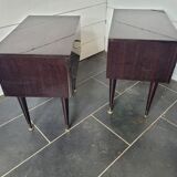 Paire de tables de chevets vintage en acajou