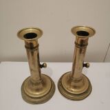 Two vintage copper candle holder