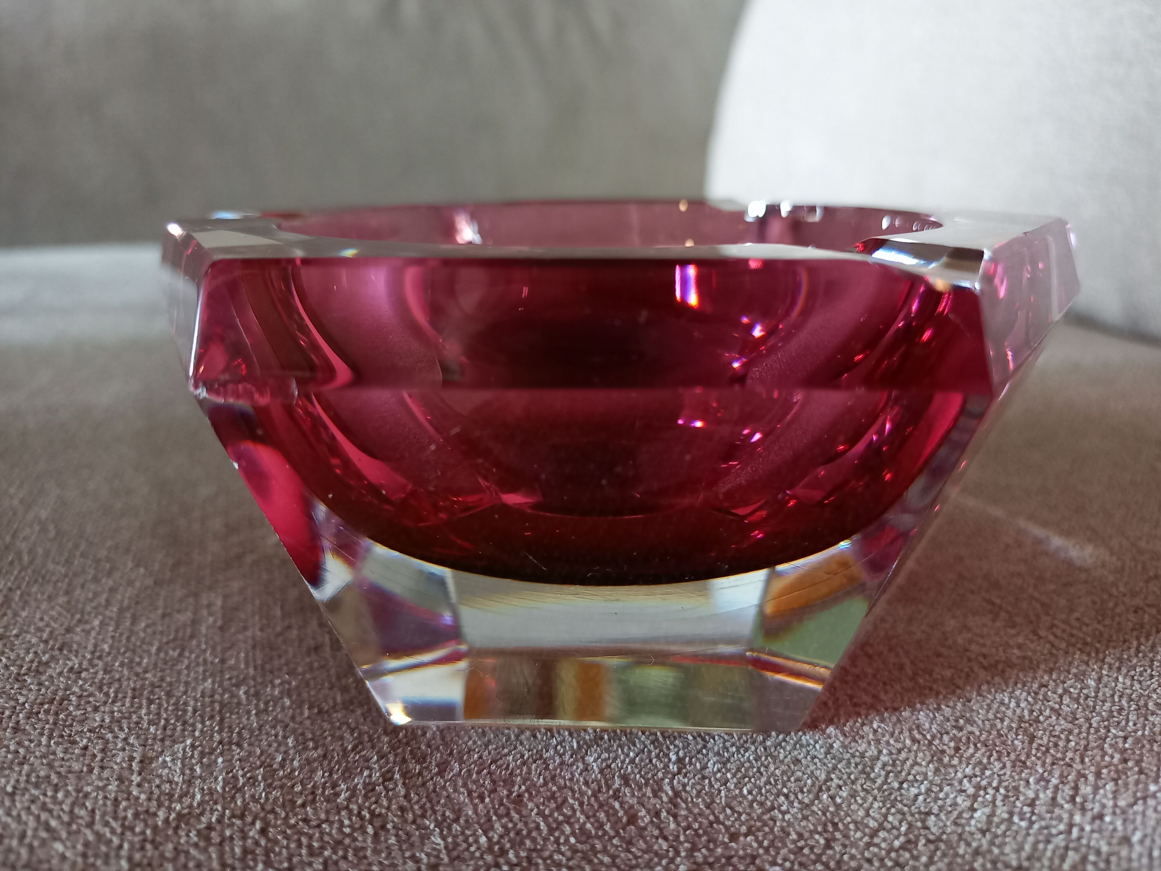 Ashtray or crystal bag empty Val Saint Lambert Vintage