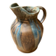 Antique art nouveau vintage blue brown flamed stoneware pitcher