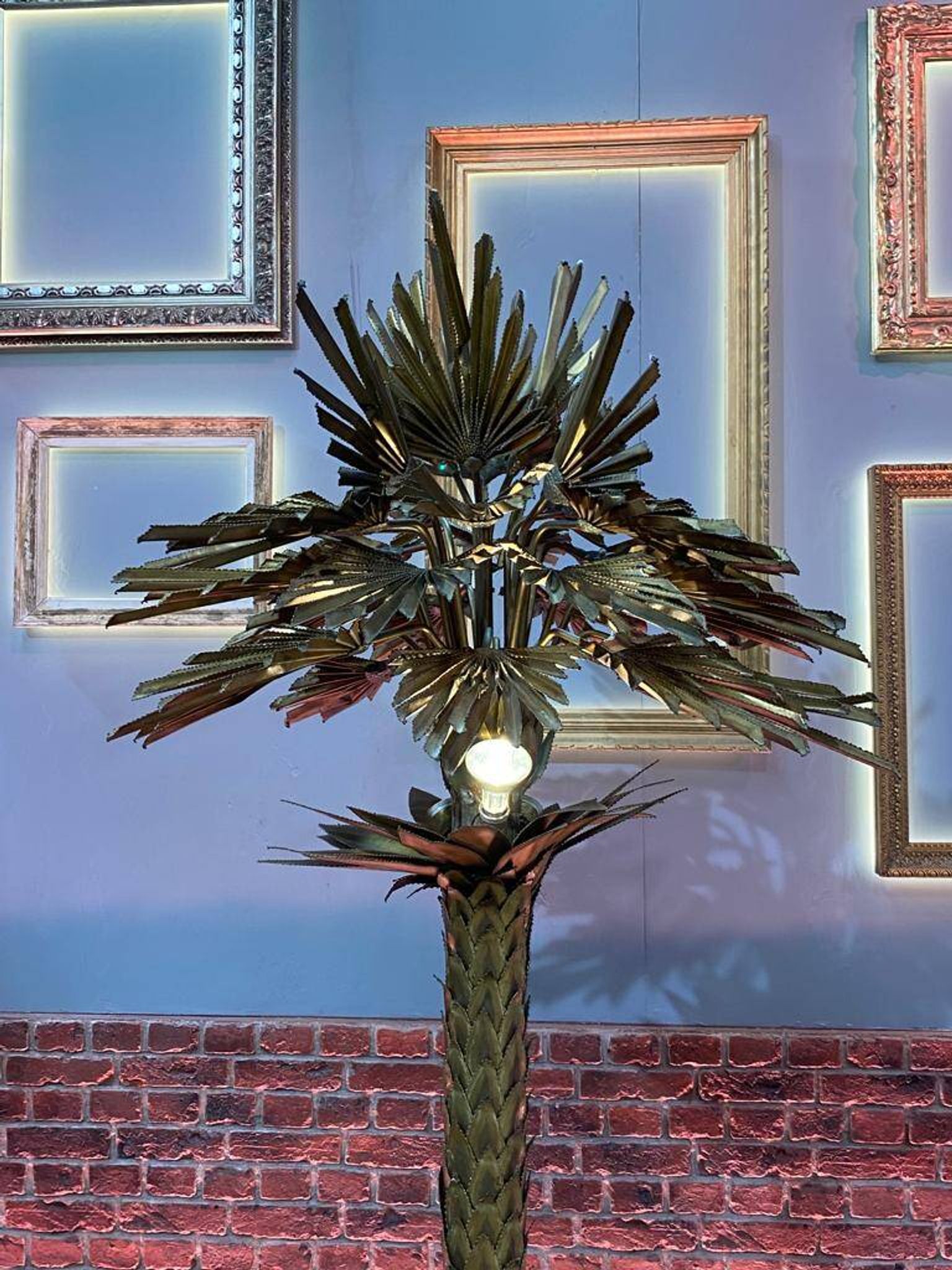 Vintage palm tree floor lamp, Christian Techoueyres for Maison Jansen
