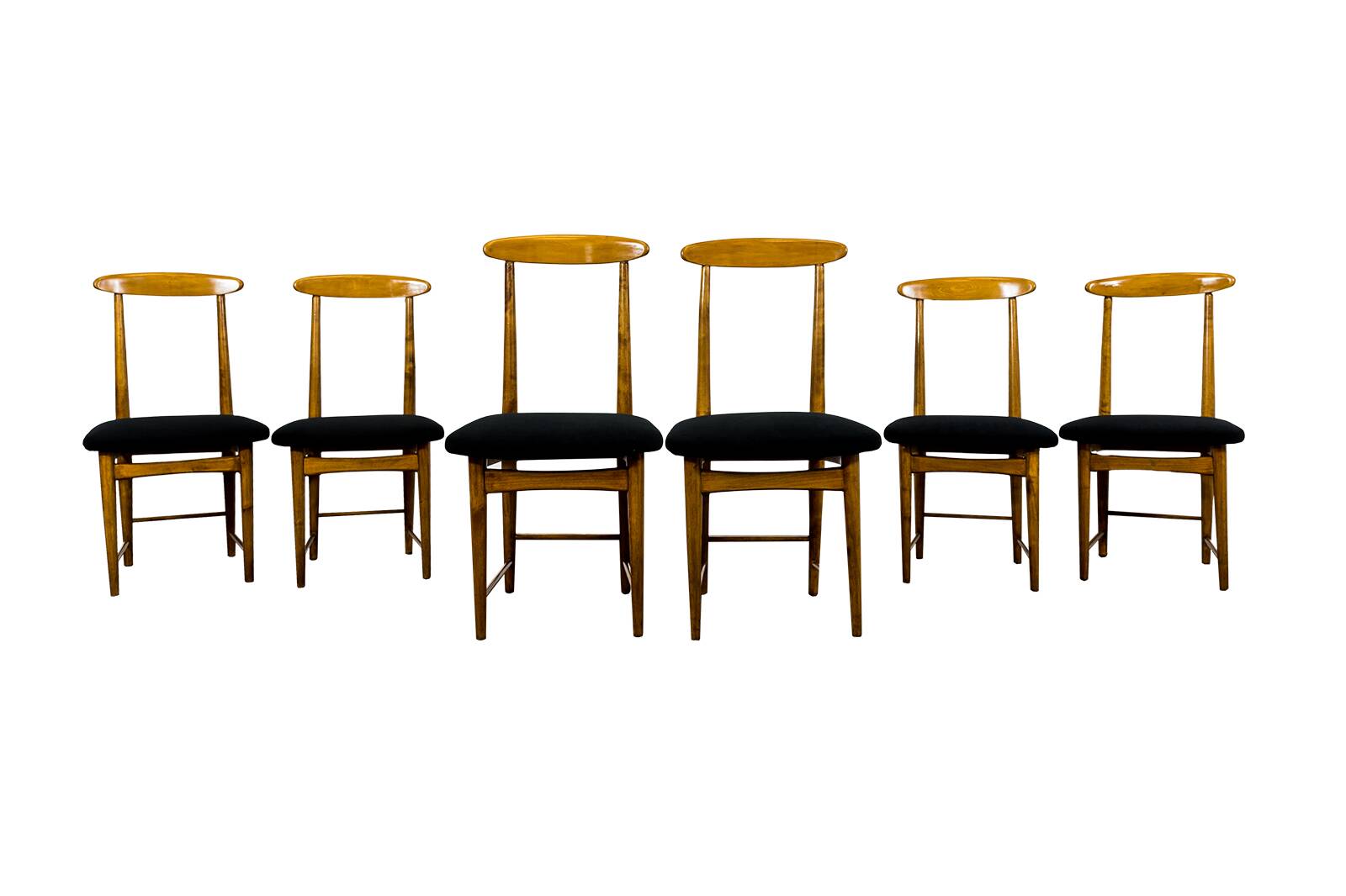 Mid Century Dining Chairs By Bernard Malendowicz, Poland, 1960s, Set Of 6